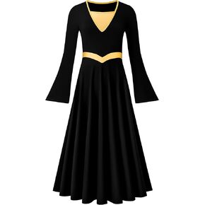 فستان رقص معدني للنساء من ملابس الرقص الليتورجية بأكمام طويلة رداء عبادة الكنيسة in Kuwait