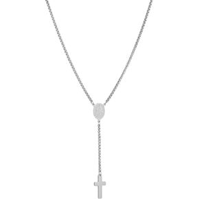 HZMAN Stainless Steel Cross Necklaces for Women, Y-Shaped Virgin Mary Medal Pendant Box Chain in Saudi Arabia