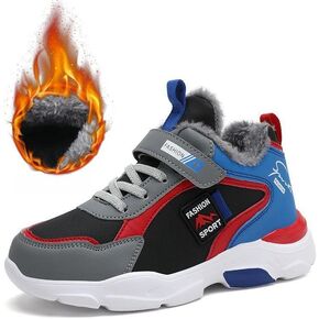 Casual Comfortable Plus Fleece Snow Boots for Boys, Non-slip Warm Outdoor Sports Shoes for Hiking Running, Autumn And Winter in Saudi Arabia