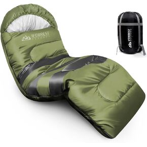 اي فورريست كيس نوم للبالغين - (لجميع الفصول) سرير تخييم للطقس البارد - 33 انش عرض للغاية ودافئ 400 غرام لكل متر مربع، افضل معدات شنطة ظهر مقاومة للماء لشخص واحد XL in Kuwait