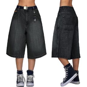 EMMIOL Baggy Jorts for Women Wide Leg Denim Shorts Y2k Mid Rise Bermuda Streetwear Boyfriend Jean Shorts with Pockets in Saudi Arabia