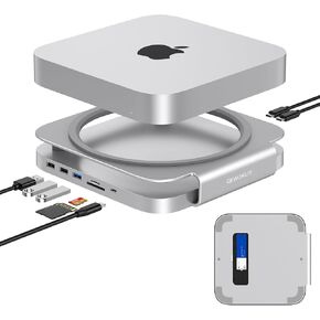 Mac Mini Dock and Stand, USB C Hub with SSD Enclosure for NVME/SATA M.2, 4K HDMI Adapter 10Gbps USB A/C Port, TF/SD Card Reader, Mac Mini Hub for Mac Mini M1/ M2 and Mac Studio | Accessories in Kuwait