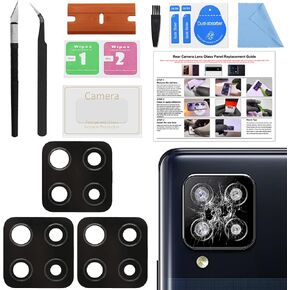 3 Pack Galaxy S24 Back Rear Camera Lens Glass Replacement, Back Camera Lens with Tempered-Glass Lens Protector for Samsung S24, Included Instruction Manual, Toolkit in Kuwait