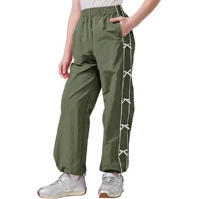 Rolanko Wide Leg Baggy Pants for Girls Track Pants with Side Bow Y2K Quick Dry Kids Jogger Trousers with Pockets 9-15Y in Kuwait