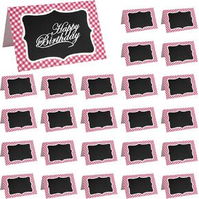 25 Pcs Picnic Party Decorations BBQ Party Decorations, Red Gingham Double Sided Cardboard Tent Cards for Table Number Food Labels Buffet Signs Wedding Baby Shower Event Decor Supplies in Kuwait