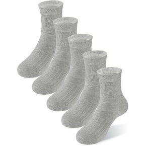 جوارب للأولاد والبنات للأطفال مكونة من 5 جوارب للأعمار من 2-4,4-6,6-8,8-10,10-12,12-14 سنة، أبيض أسود رمادي أزرق وردي in Kuwait