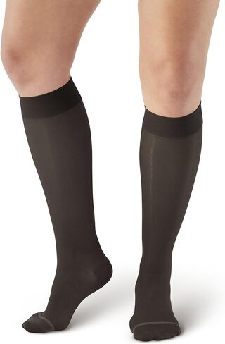 Ames Walker AW Style 16 Sheer Support Closed Toe 15-20 mmHg Moderate Compression Knee High Stockings Nude Large Wide in Kuwait