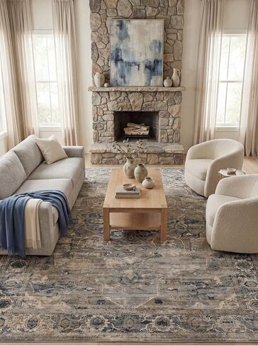 Rugs.com Oregon Collection Rug – 12 Ft Runner Gray Low-Pile Rug Perfect for Hallways, Entryways in Saudi Arabia