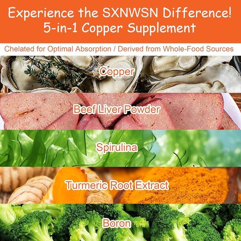 Copper Synergy Prime - 5-in-1 Copper Supplements with Beef Liver & Spirulina - Boosts Energy Nourishes Body & Antioxidant | 90 Capsules in Saudi Arabia