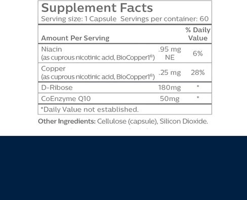BioCopper1 الأصلي (Cunermuspir) - فيتامينات النحاس المتعددة المتوفرة بيولوجيًا مع CoQ10 وd-ribose لتعزيز NAD+، ويدعم طاقة الميتوكوندريا ATP وصحة الدماغ والمفاصل. in Kuwait