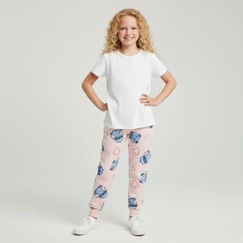 Disney Lilo & Stitch Heart Girls Fleece Pants for Little to Big Kids (Size: 7-12) in Saudi Arabia