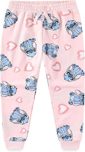 Disney Lilo & Stitch Heart Girls Fleece Pants for Little to Big Kids (Size: 7-12) in Saudi Arabia