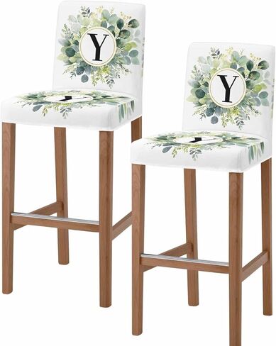 PIEPLE Burnt Orange Bar Stool Cover Set of 2, Modern Geometric Oil Painting Abstract Art Stretch Removable Bar Stool Chair Covers with Backs Pub Counter Stool Chair Slipcover for Dining Room Cafe in Kuwait