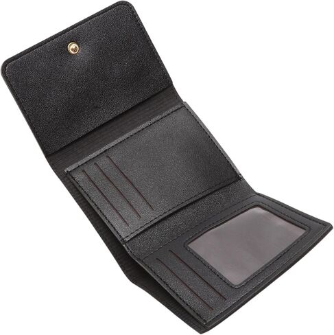 1Pcs Pouch for Money 3-Fold Cartoon Snap Card Case PU Leather Black 11x8.5cm in Saudi Arabia