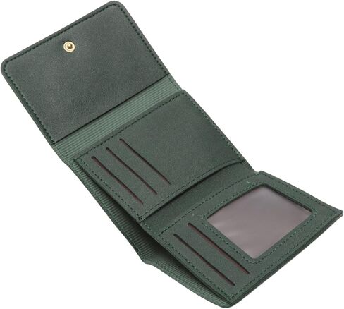 1Pcs Pouch for Money 3-Fold Cartoon Snap Card Case PU Leather Green 11x8.5cm in Saudi Arabia