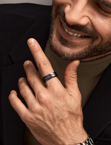 Jstyle Tungsten Wedding Rings for Men Black/Silver/Gold Mens Wedding Band 8MM Mens Engagement Rings Groove Beveled Edges High Polish/Matte Finish Men's Promise Ring Comfort Fit Size 7-14 in Saudi Arabia