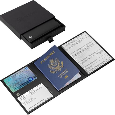 V1 ECO، حامل مستندات طيار، محفظة طيار، قفل RFID، محفظة سفر، رفيق سفر أنيق لمحترفي الطيران (كلاسيكي، بني) (AirTag، أسود) in Kuwait