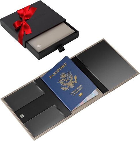 V1 ECO، حامل مستندات طيار، محفظة طيار، قفل RFID، محفظة سفر، رفيق سفر أنيق لمحترفي الطيران (كلاسيكي، بني) (AirTag، أسود) in Kuwait