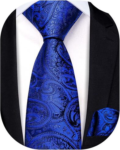 Hi-Tie Boys Ties Self Tie Silk Striped Kids Necktie and Pocket Square Set Paisley Boys Tie for Age 8-11 Wedding in Saudi Arabia