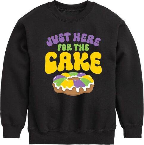 Instant Message - Mardi Gras Here for The Cake - Toddler & Youth Crewneck Fleece Sweatshirt in Saudi Arabia