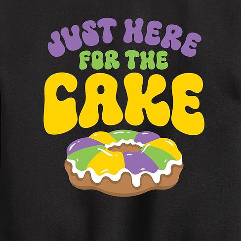 Instant Message - Mardi Gras Here for The Cake - Toddler & Youth Crewneck Fleece Sweatshirt in Saudi Arabia