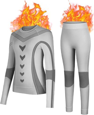 Thermal Underwear for Kids Athletic Thermals Top and Bottom Set Boys Girls Long Johns Set Winter Base Layer in Saudi Arabia