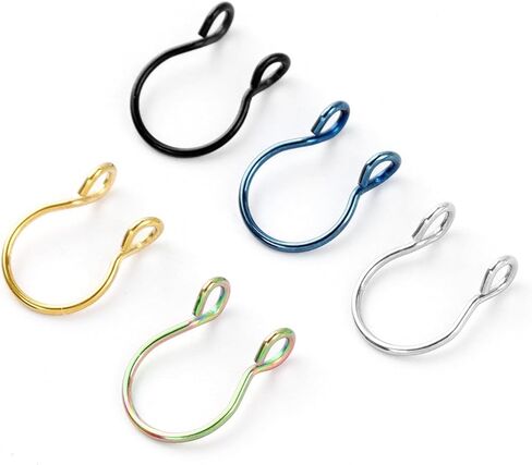 Silvery Gold Rose Gold 20G 0.8mm Fake Stretched Hoops Septum Faux Nose Rings Stainless Steel Horseshoe U-shaped Nose Lip Piercing Nail Piercing Jewelry 8mm in Saudi Arabia