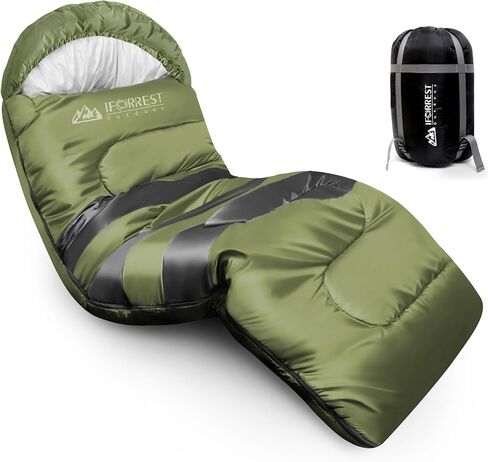 اي فورريست كيس نوم للبالغين - (لجميع الفصول) سرير تخييم للطقس البارد - 33 انش عرض للغاية ودافئ 400 غرام لكل متر مربع، افضل معدات شنطة ظهر مقاومة للماء لشخص واحد XL in Kuwait