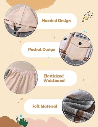 Toddler Boy Clothes Plaid Hooded Long Sleeve Sweatshirt And SweatPants With Pocket-2 Piece Boys Outfits in Saudi Arabia