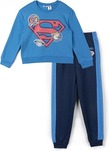 DC Comics Justice League Superman Fleece Pullover Sweatshirt & Jogger Pants Outfit Set Toddler to Big Kid Sizes (2T - 10-12) in Saudi Arabia