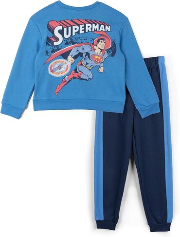 DC Comics Justice League Superman Fleece Pullover Sweatshirt & Jogger Pants Outfit Set Toddler to Big Kid Sizes (2T - 10-12) in Saudi Arabia
