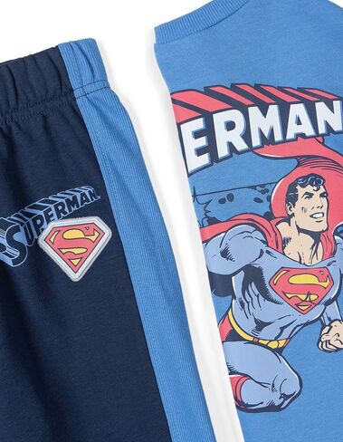DC Comics Justice League Superman Fleece Pullover Sweatshirt & Jogger Pants Outfit Set Toddler to Big Kid Sizes (2T - 10-12) in Saudi Arabia