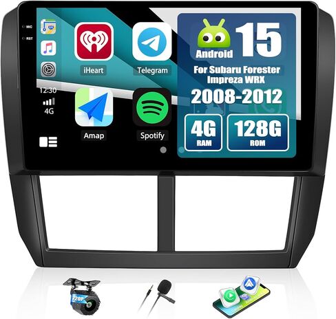 9 Inch HD Touch Screen Car Radio Stereo for Subaru Forester Impreza WRX 2008-2012 with Apple CarPlay Android Auto Bluetooth Car MP5 Player Mirror Link FM Radio USB SWC + Backup Camera in Saudi Arabia