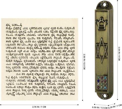 5 قطعة Mezuzah للباب ، الحرف التمرير المقدسة خمر حالات Mezuzah المعدنية الدينية مع التمرير ديكور يهودي لنعمة الاحترار المنزلي in Kuwait