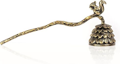 We Moment Candle Snuffer، طفاية شموع بمقبض طويل، طفاية لهب فتيل على الطراز القديم لإخماد لهب الشمعة بأمان، ملحق طفاية شموع على شكل سنجاب من كوز الصنوبر لمحبي الشموع in Kuwait