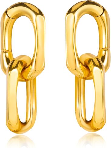 2 Pcs Stainless Steel Ear Weights Chain Style Ear Stretchers for Gauged Ears Expanders for Stretched Lobes Body Piercing Jewelry for Men & Women in Saudi Arabia