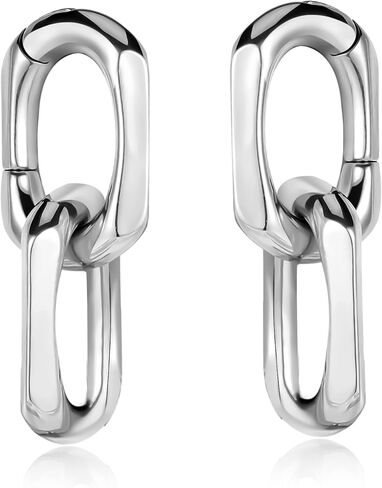 2 Pcs Stainless Steel Ear Weights Chain Style Ear Stretchers for Gauged Ears Expanders for Stretched Lobes Body Piercing Jewelry for Men & Women in Saudi Arabia