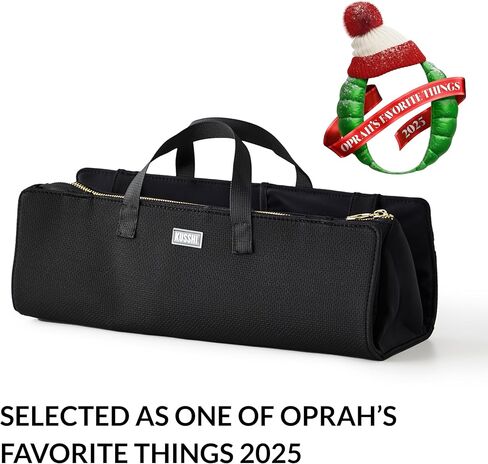 KUSSHI Hair Tools Bag - Oprah’s Favorite Things Winner - Neoprene Hair Tools Travel Bag & Hair Accessories Organizer Case (Black) in Saudi Arabia