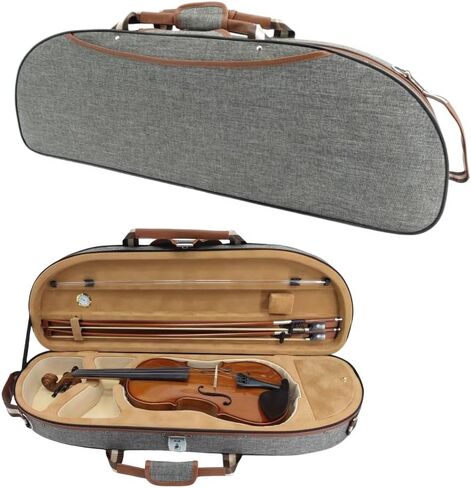 Violin case 4/4 full size Lightweight Oxford case bag Durable and Scratch Resistant with backpack straps Travel violin case for Students, Adults, Black color in Kuwait