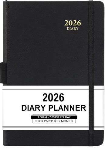 2025 Appointment Book & Planner - Jan 2025 - Dec 2025, Daily Hourly Planner 2025, 5.75" X 8.25", 60-Minute Interval, Faux Soft Leather Cover, Premium Paper, 2025 Planner with Pen Holder, Inner Pocket in Kuwait