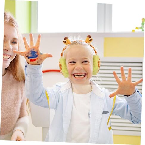 Veemoon Cartoon Giraffe Boys and Girls Winter Ear Muffs for Boys/girls Fluffy Ear Warmers Stretchable Band for Cold Weather Protection in Saudi Arabia