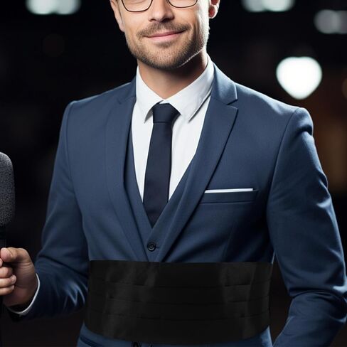 مشد الخصر ذو اللون الأسود للرجال من Cummerbund لبدلة السهرة إكسسوار للمناسبات الرسمية وملابس السهرة in Saudi Arabia