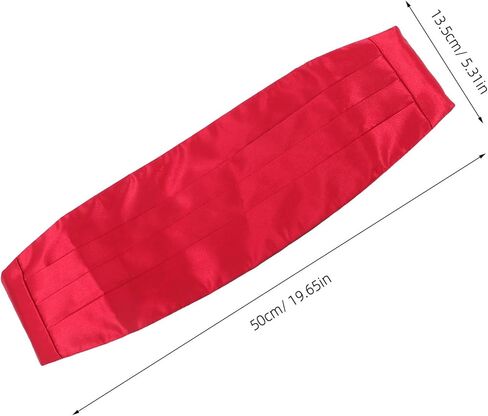 BESPORTBLE Men’S Red Satin Cummerbund Tuxedo Accessory Adjustable Formal Waistband for Wedding and Prom Events in Saudi Arabia