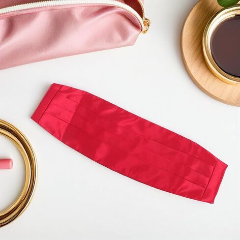 BESPORTBLE Men’S Red Satin Cummerbund Tuxedo Accessory Adjustable Formal Waistband for Wedding and Prom Events in Saudi Arabia