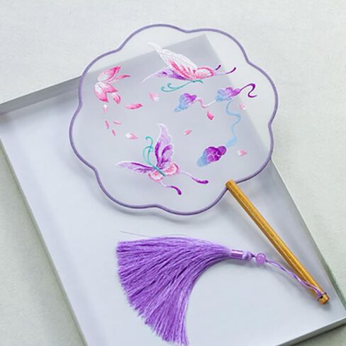 Chinese Style Silk Fan,38cm Classical Chinese Wedding Bridal Group Fan Chinese Style Embroidery Style Cheongsam Red Round Fan in Saudi Arabia