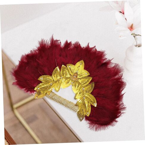 Gadpiparty Decorative Bride Fan Elegant Lace Handheld Plume Fan for Weddings Parties Dance Performances Lightweight Portable Wedding Favor Decoration in Saudi Arabia