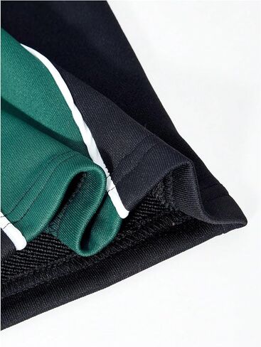 OYOANGLE البنات كتلة اللون مخطط الهيب هوب السراويل الترنك مرونة الخصر واسعة الساق Sweatpants Y2K السراويل الفضفاضة in Saudi Arabia