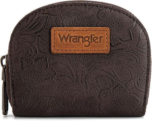 Montana West Wrangler Credit Card Holder for Women Small RFID Blocking Wallet Floral Tooling Coin Purse Coffee in Saudi Arabia