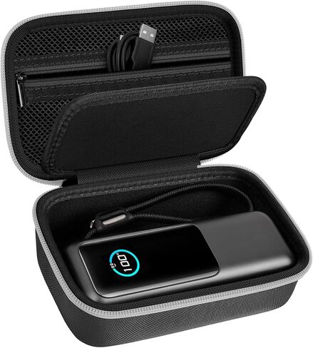 Laptop Power Bank Case for Anker 25000& Prime 27650，Black | Organizes the Power Bank, Small Cables and 100W Charging Base; Larger 150W Charging Base Does Not Fit, Case Only in Kuwait