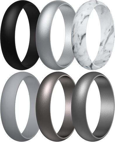 Egnaro Women's Silicone Band Rings 5.5mm Width 3.5mm Thickness, Flexible Workout Rubber Wedding Sets Vaiours Sizes in Saudi Arabia